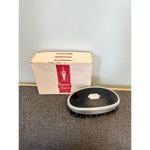 Vintage Military Style Oval Brush Set USA Silver Black America’s Finest Art Deco